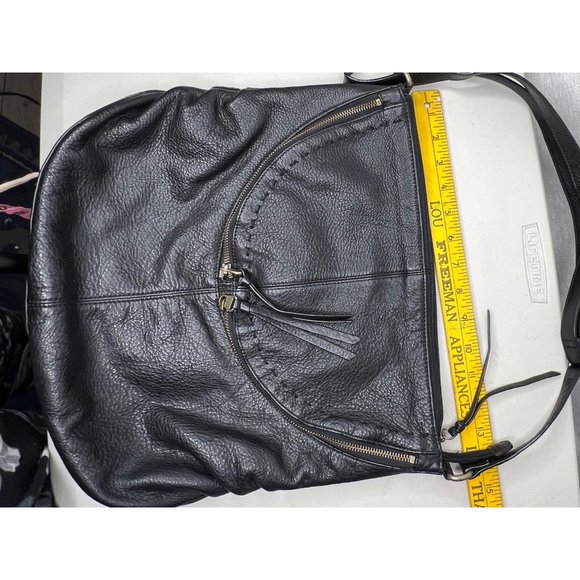 Mark New York Andrew Mark black shoulder bag adjustable strap 2 front zip pocket - Picture 4 of 9